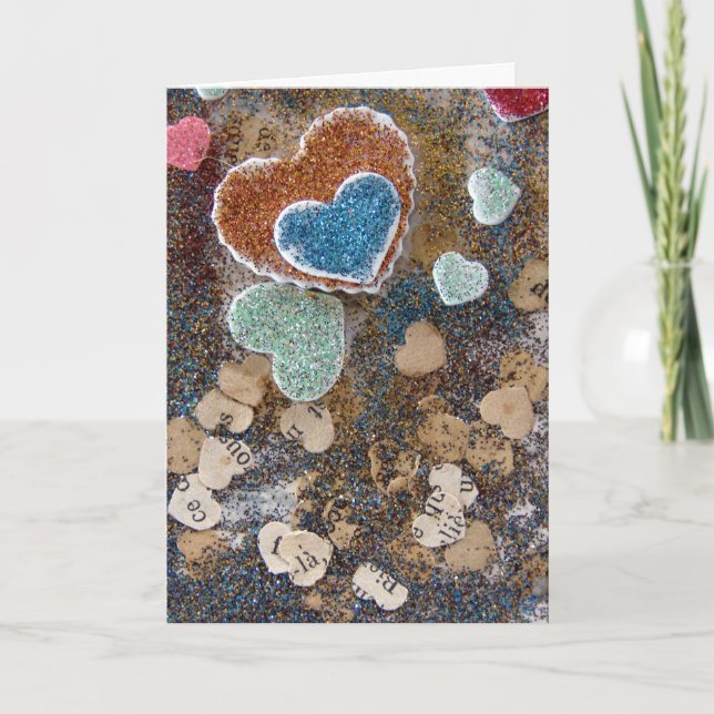 Mixed Media Hearts Birthday Card (Front)