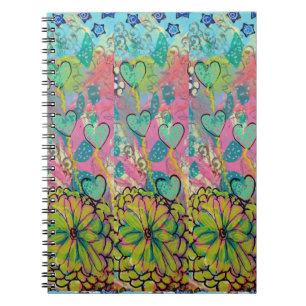 Mixed Media Hearts Notebook
