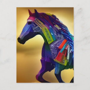 Mixed Media Horse Postcard