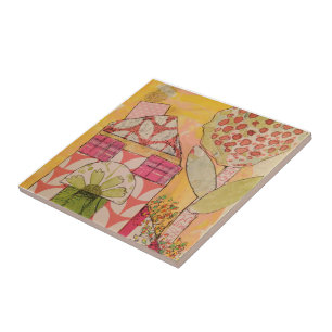 Mixed Media House Tile