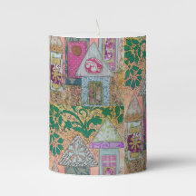 Mixed Media Houses Pillar Candle