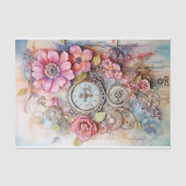 Mixed Media in fun Vibrant Pinks Tissue Paper (Front)