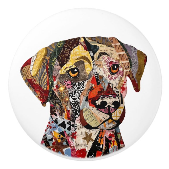 Mixed Media Labrador Retriever  Ceramic Knob (Front)