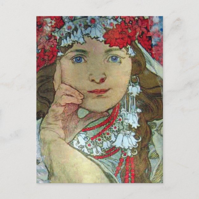 Mixed Media Lady Postcard (Front)