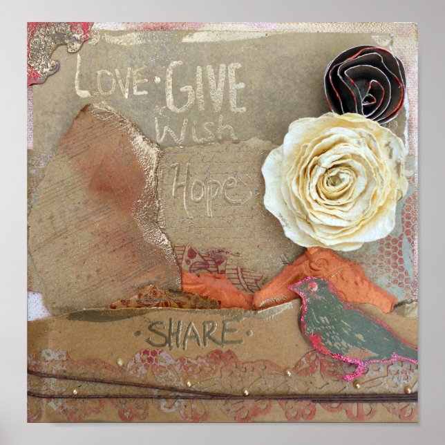 Mixed Media Love Art Print (Front)