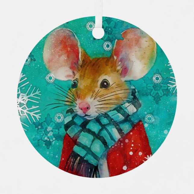 Mixed Media Mouse Print Ornament AP451B1 (Front)