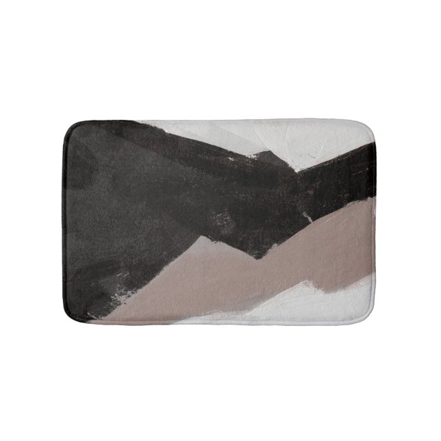 Mixed media painting, minimalist abstract design. bath mat (Front)