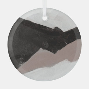 Mixed media painting, minimalist abstract design. glass tree decoration