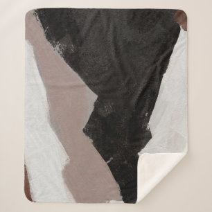 Mixed media painting, minimalist abstract design. sherpa blanket