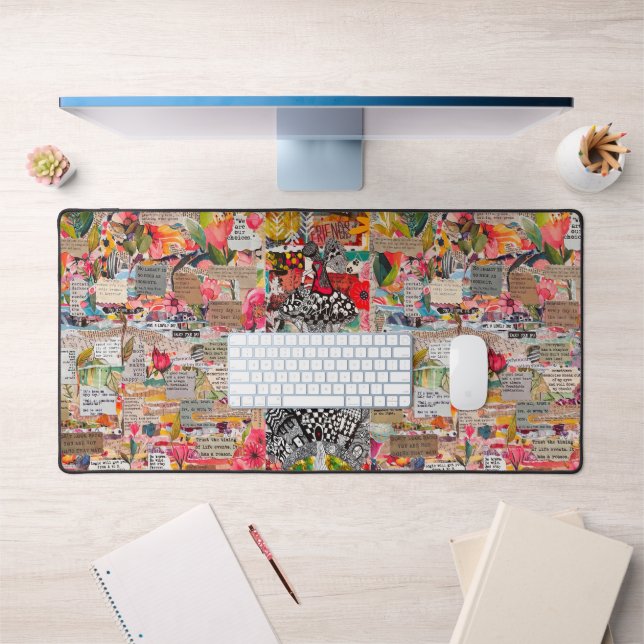 Mixed Media Pop Art Collage Desk Mat (Office 1)
