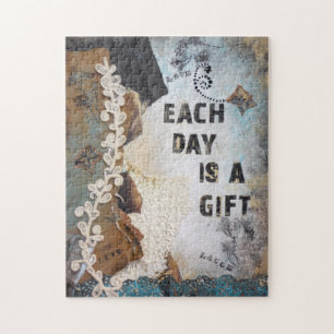 Mixed Media Quote Each Day Is A Gift Jigsaw Puzzle