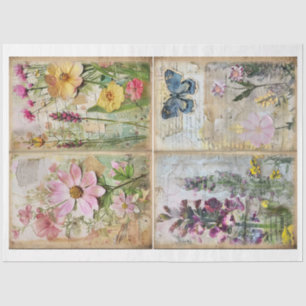 Mixed Media Style Art Journal Floral Background F Tissue Paper