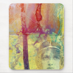 Mixed media vintage lady collage mouse pad