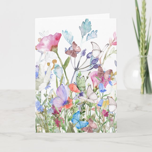 Mixed Medium Floral (Blank) Card (Front)