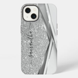 Mixed Metal 3-D Glitter Gold Monogram Case-Mate iPhone 13 Case