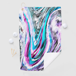 Mixed of gradient and drizzle, cyan and pink golf towel