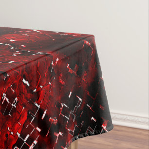 Mixed of showy and rustic red petals under mosaic tablecloth