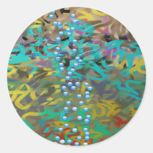 Mixed Pasta Abstract Design Classic Round Sticker