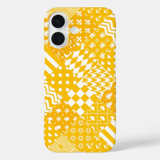 Mixed Patchwork Yellow and White  Case-Mate iPhone Case (Back)