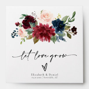 Mixed Peony Floral Boho Wedding Favour Seed Packet Envelope