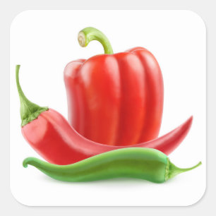 Mixed peppers square sticker