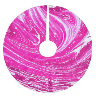Mixed Pink Paint Background. Brushed Polyester Tree Skirt