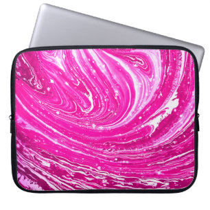 Mixed Pink Paint Background. Laptop Sleeve