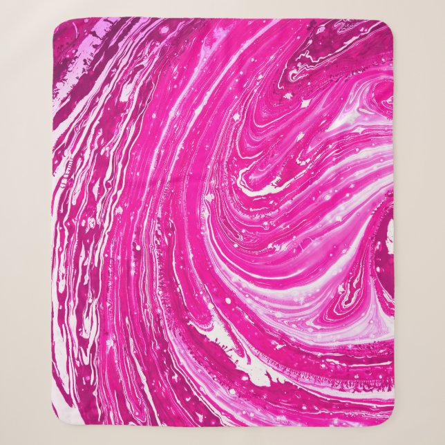 Mixed Pink Paint Background. Sherpa Blanket (Front)