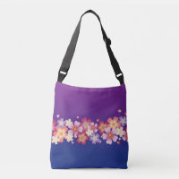 Mixed Sakura Blossoms Kimono Style Blue & Purple
