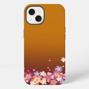 Mixed Sakura Blossoms Kimono Style Burgundy & Gold iPhone 13 Case