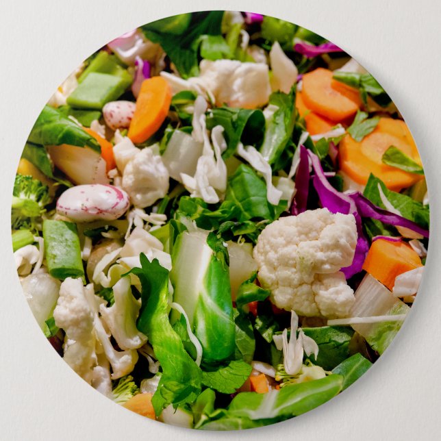 Mixed salad 6 cm round badge (Front)