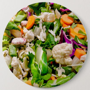 Mixed salad 6 cm round badge