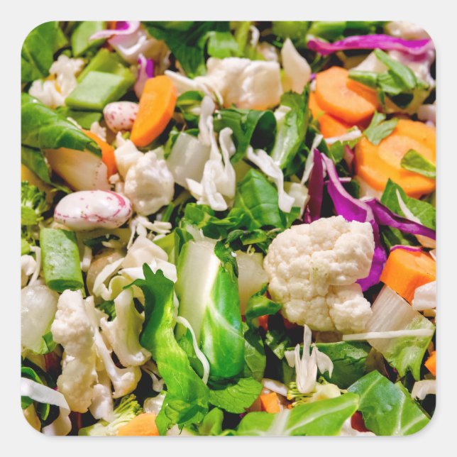 Mixed salad square sticker (Front)