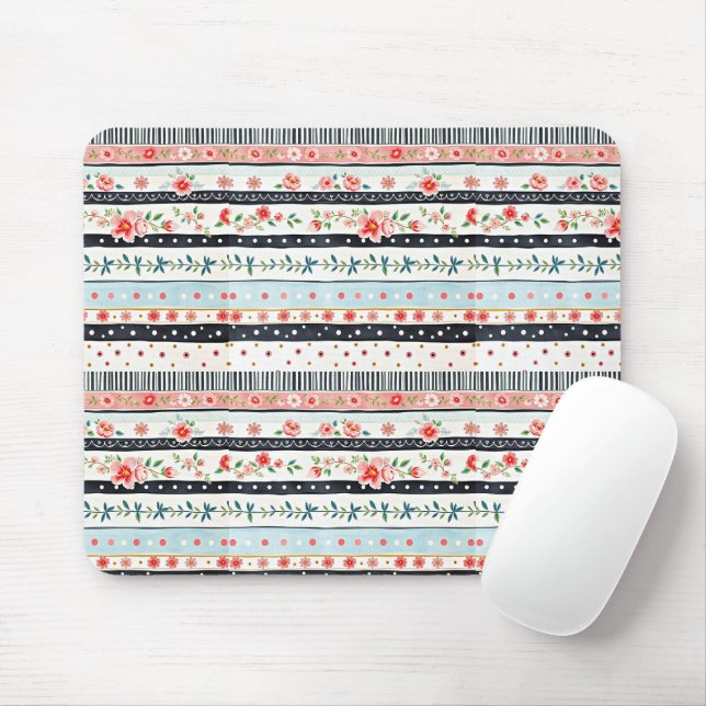 Mixed shabby chic patterns mouse pad (With Mouse)