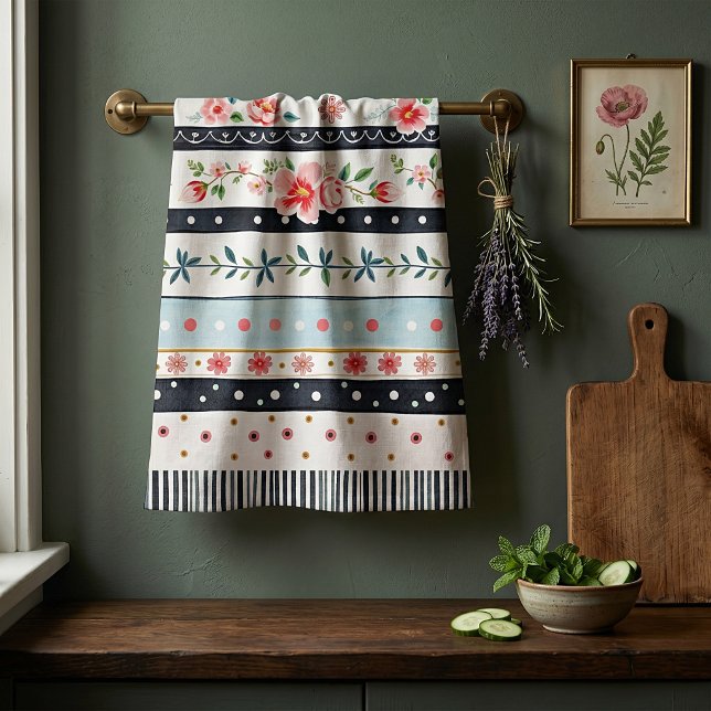 Mixed shabby chic patterns tea towel (Creator Uploaded)