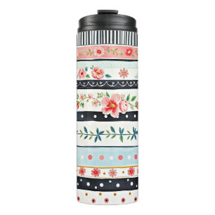 Mixed shabby chic patterns thermal tumbler
