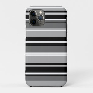 Mixed Striped Pattern Black White Greys Case-Mate iPhone Case