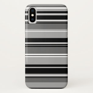 Mixed Striped Pattern Black White Greys Case-Mate iPhone Case