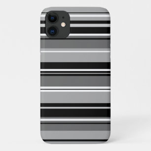 Mixed Striped Pattern Black White Greys Case-Mate iPhone Case
