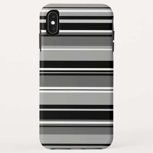 Mixed Striped Pattern Black White Greys Case-Mate iPhone Case (Back)