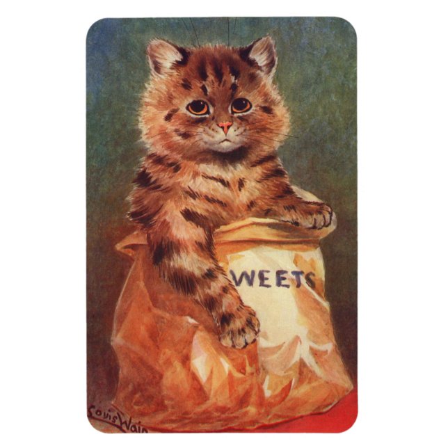 Mixed Sweets Cat by Louis Wain Magnet (Vertical)