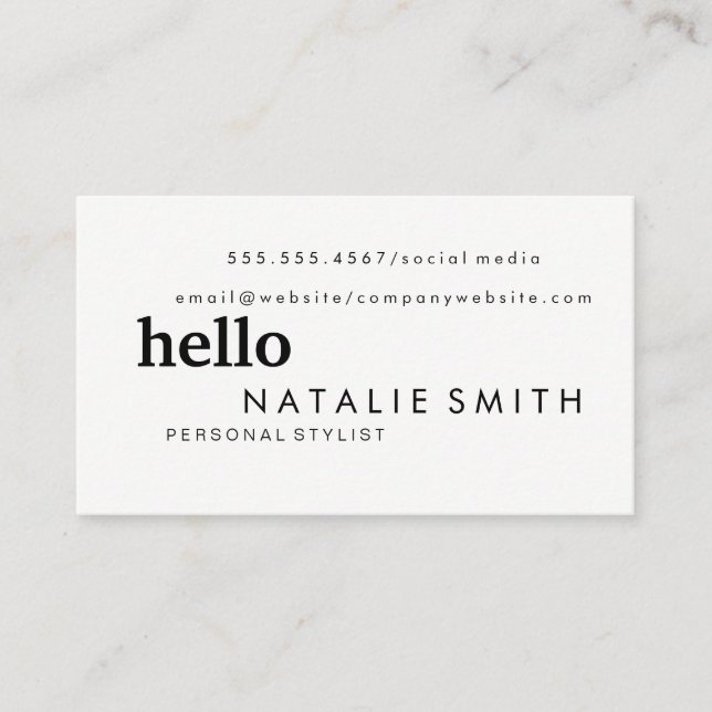 Mixed Text Business Card (Front)