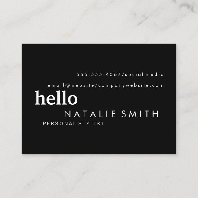 Mixed Text Business Card (Front)