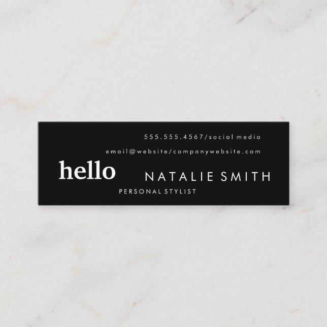 Mixed Text Mini Business Card (Front)