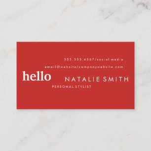 Mixed Text Red Business Card