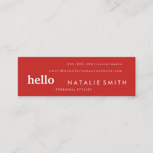 Mixed Text Red Mini Business Card