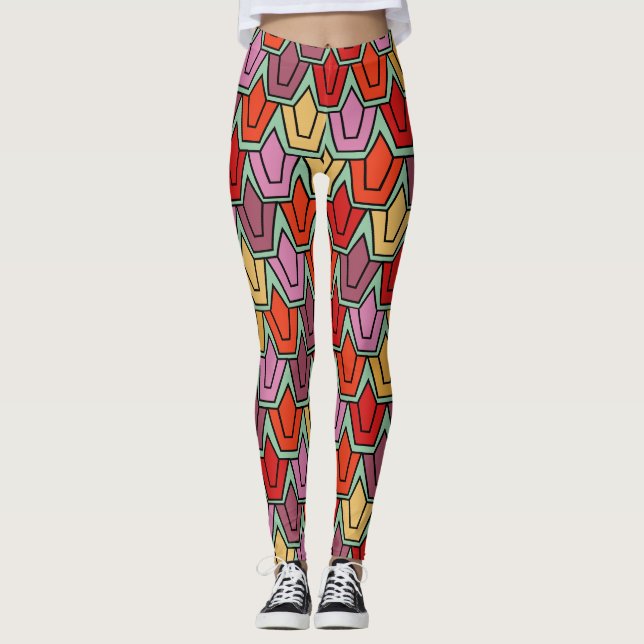 Mixed Tulip Field  Leggings (Front)
