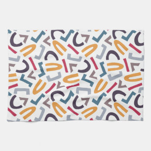 Mixed Up Letters, Abstract, Modern dish Tea Towel