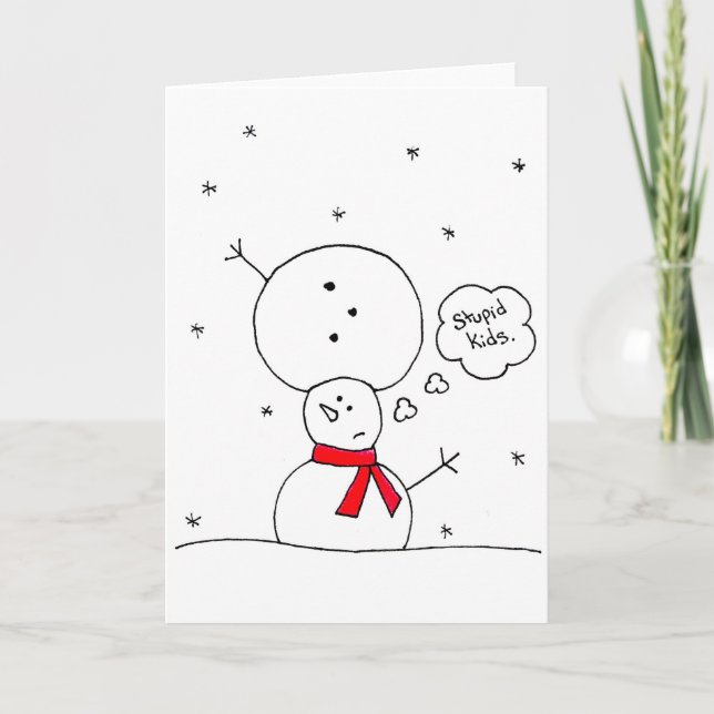 Mixed Up Snowman Holiday Card (Front)