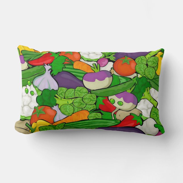 Mixed vegetables lumbar cushion (Front)